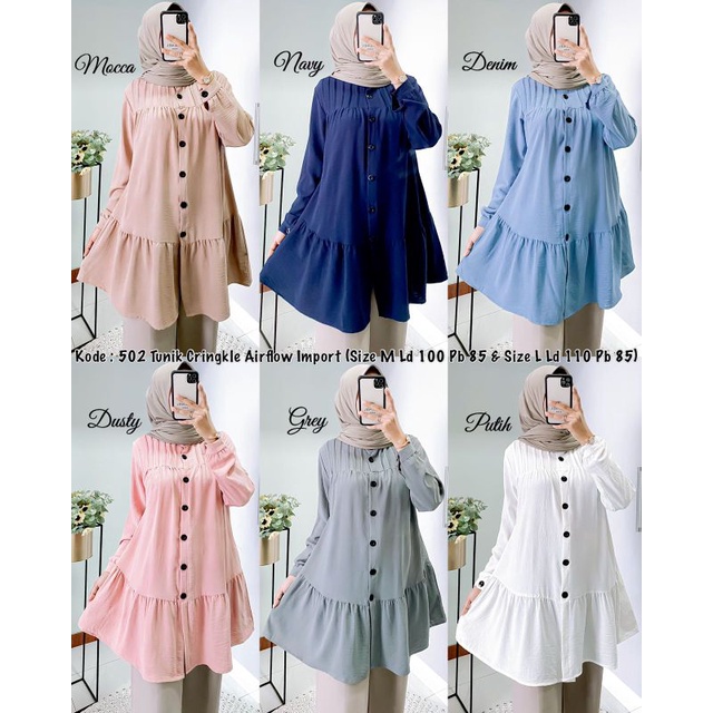 Tunik Crinkle Airflow Import Ribyka 502