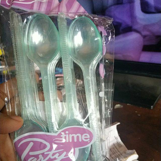 Yoshikawa Sendok Teh Plastik Disposable Isi 24 Buah Warna Random