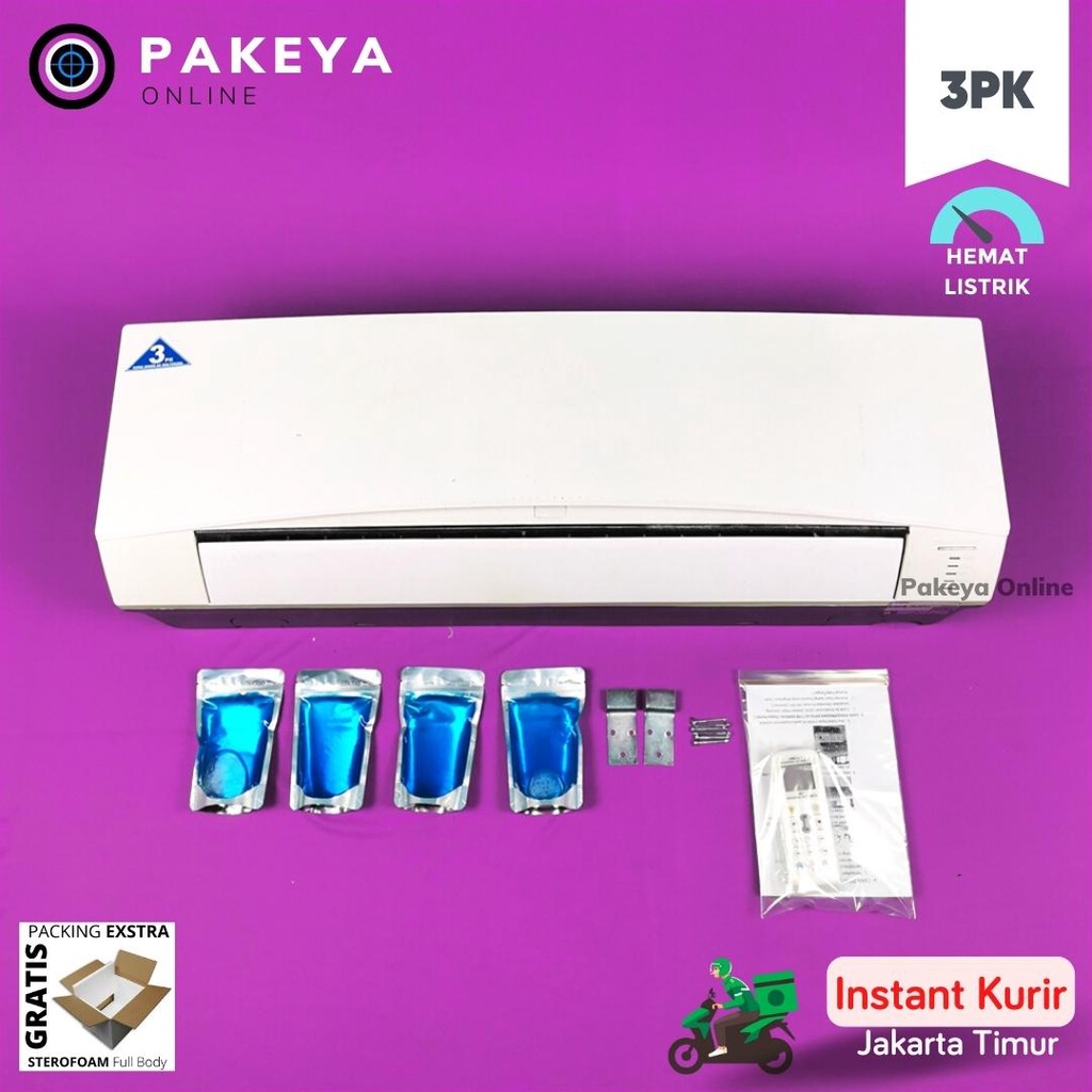Kipas Angin Model AC Remote 3PK LED Plus ICE GEL Pendingin 4 Pcs