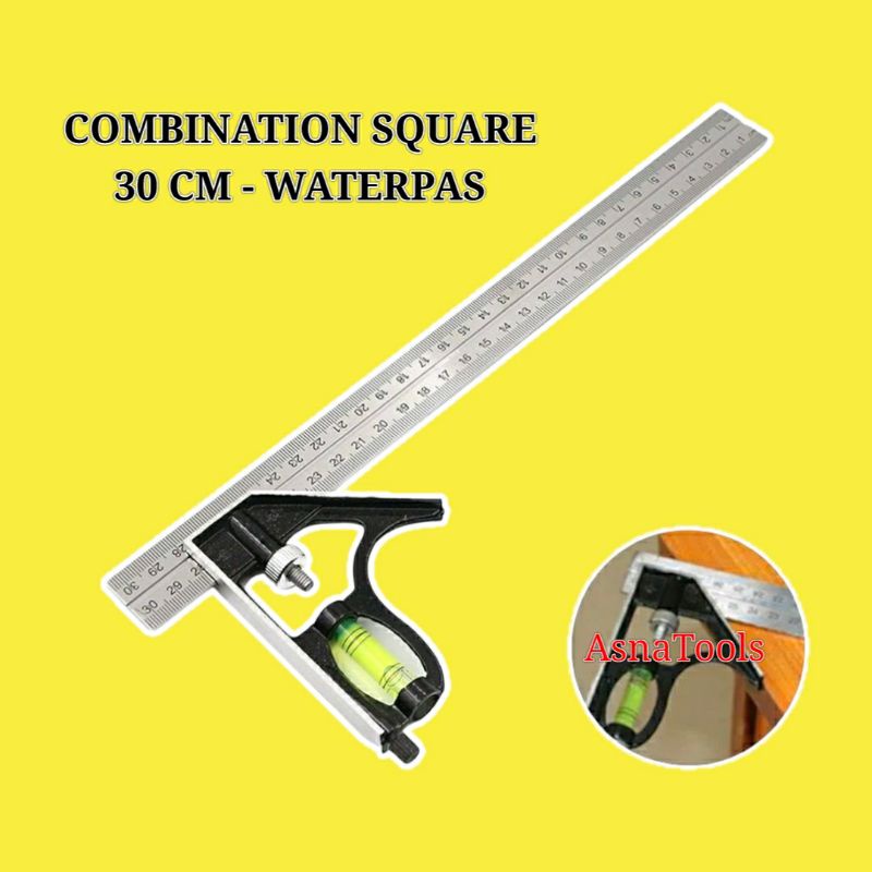 

Combination Square Waterpass Penggaris Kombinasi Siku waterpas 30cm (Kemasan Kantung)