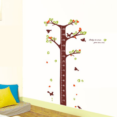 RELIZA WALL STICKER PENGUKUR TINGGI BADAN POHON TREE GROW UP STIKER DINDING