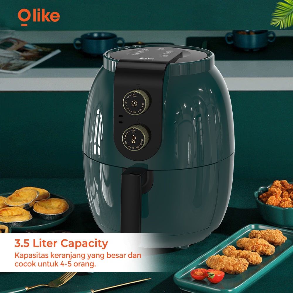 OLIKE Air Fryer Green Kapasitas Besar Anti Lengket