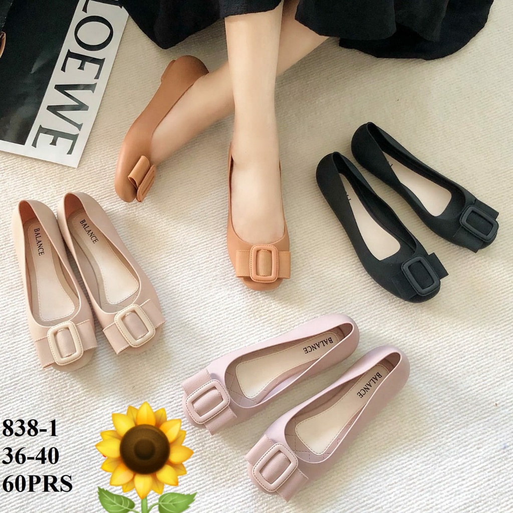 Sepatu Flat Jelly Karet Wanita Perempuan Impor Murah Terbaru Kualitas Premium AGUNG STYLE  BALANCE 1631-3