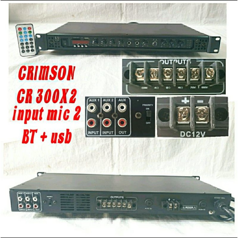 POWER PA AMPLIFIER CRIMSON CR300X2 / CRIMSON CR300 X 2 BT DAN BELL