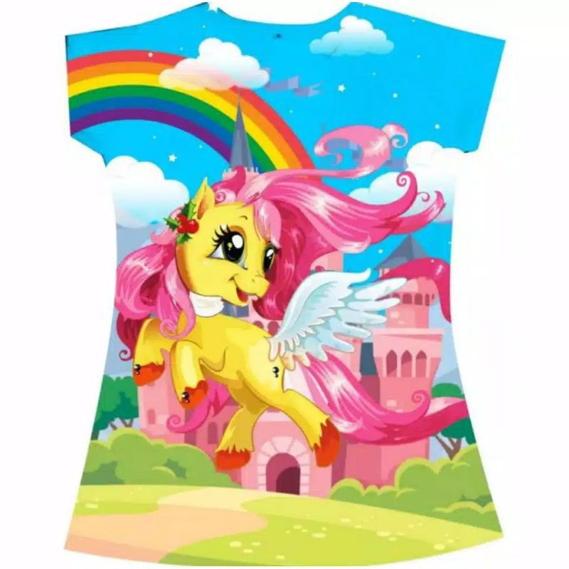 Dress Anak Perempuan / Baju Anak Bahan Scuba / Daster Anak / Baju Anak Prempuan / Unicorn / LOL