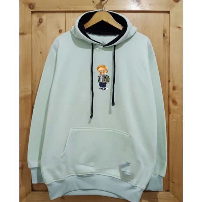 Hoodie Pria Wanita UNISEX Brand Lokal Bandung Warna Ijo Mint List Boneka