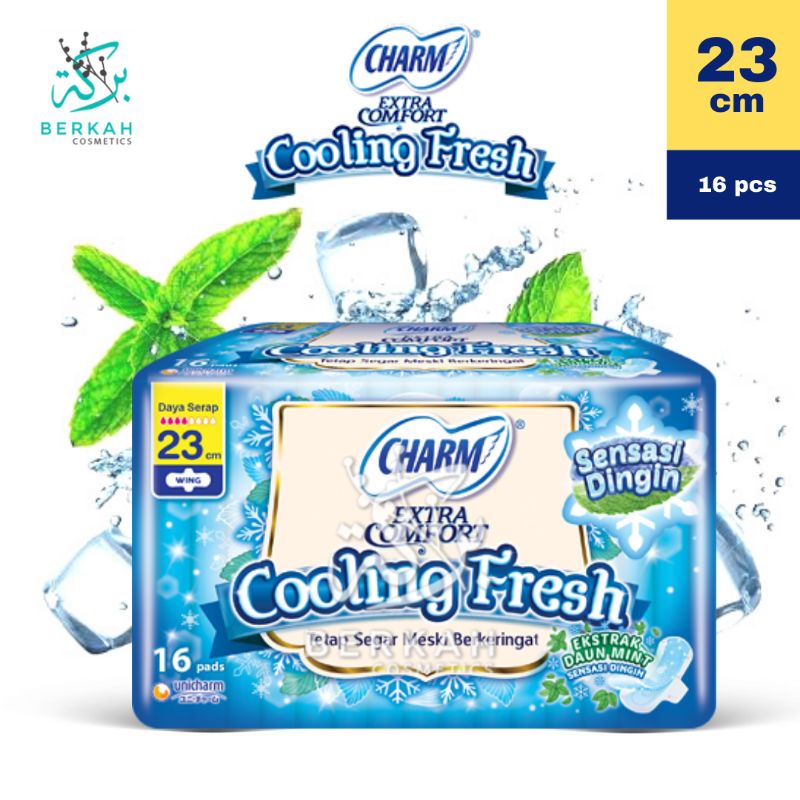 Charm Cooling Fresh Pembalut Wanita 23cm isi 16pcs (Wings &amp; Non Wings)