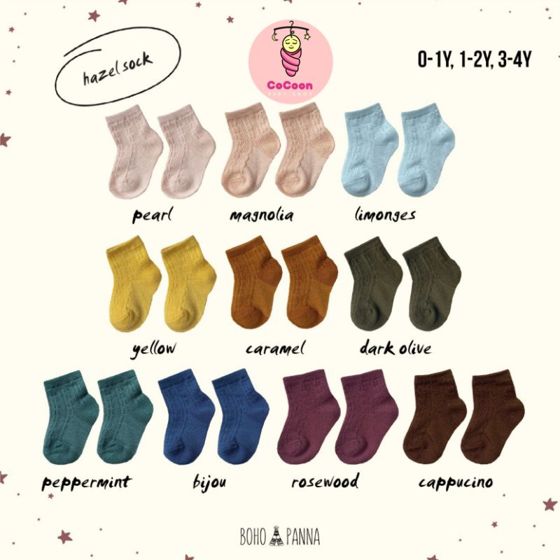 Bohopanna Hazel Sock / Kaos Kaki Anak / Bohopana / Boho Pana / Kaos Kaki Lucu