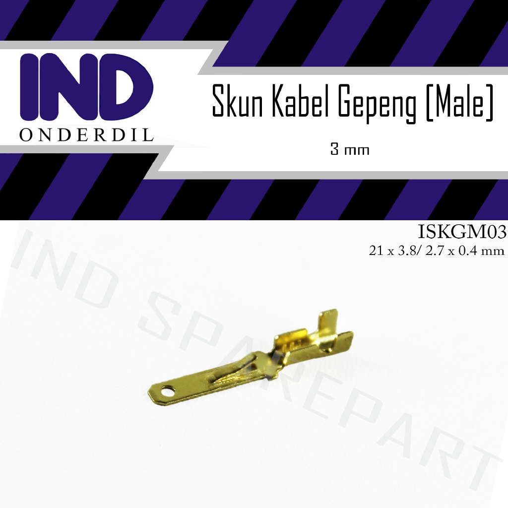 Skun-Sekun-Terminal Kabel Connector-Konektor Gepeng-Pipih Male-Cowo-Laki Socket-Soket Kecil-Mini 3