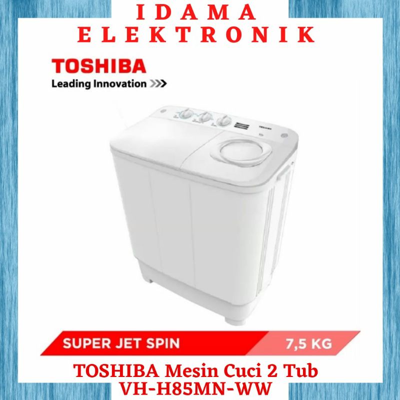 TOSHIBA Mesin Cuci 2 Tabung 7.5 kg VH-H85MN-WW