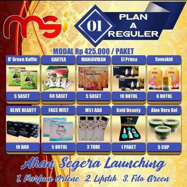 Produk MSI plan A 425.000/paket