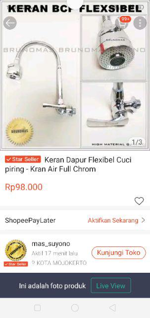 Keran Dapur Flexibel Cuci Piring - Kran Air Full Chrom