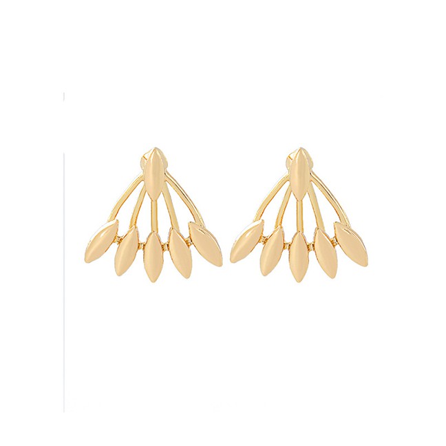 LRC Anting Tusuk Fashion Horse Eye Gold Alloy Geometry Water Droplets Full Of Split Ear Studs F59990
