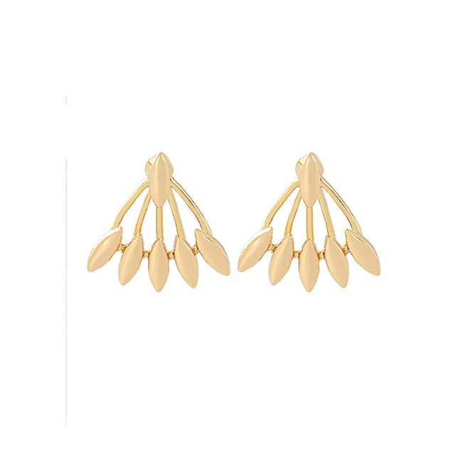 LRC Anting Tusuk Fashion Horse Eye Gold Alloy Geometry Water Droplets Full Of Split Ear Studs F59990