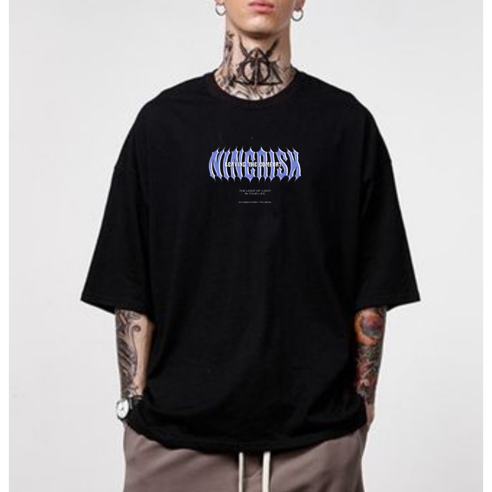 NINERISK Oversized shirt pria korea ninerisk MOON kaos distro pria wanita original tshirt inrisk tim