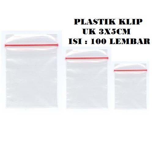 

Plastik Klip 5 x 3 - Plastik Ziper - Plastik Kancing - Seal 5 x 3