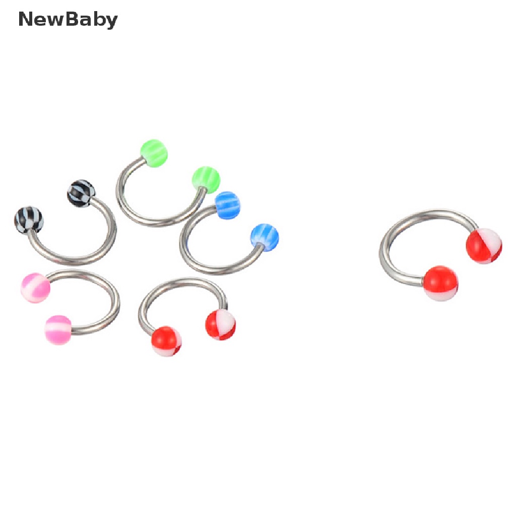 72pcs Anting Tindik Alis / Hidung / Tubuh Bentuk Barbel Bahan Stainless Steel + Akrilik Untuk Bayi