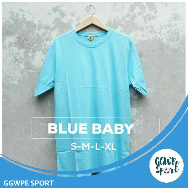 KAOS POLOS LENGAN PENDEK PRIA COWOK LAKI LAKI BIRU BABY KATUN COMBED 30S GARANSI KUALITAS TERBAIK