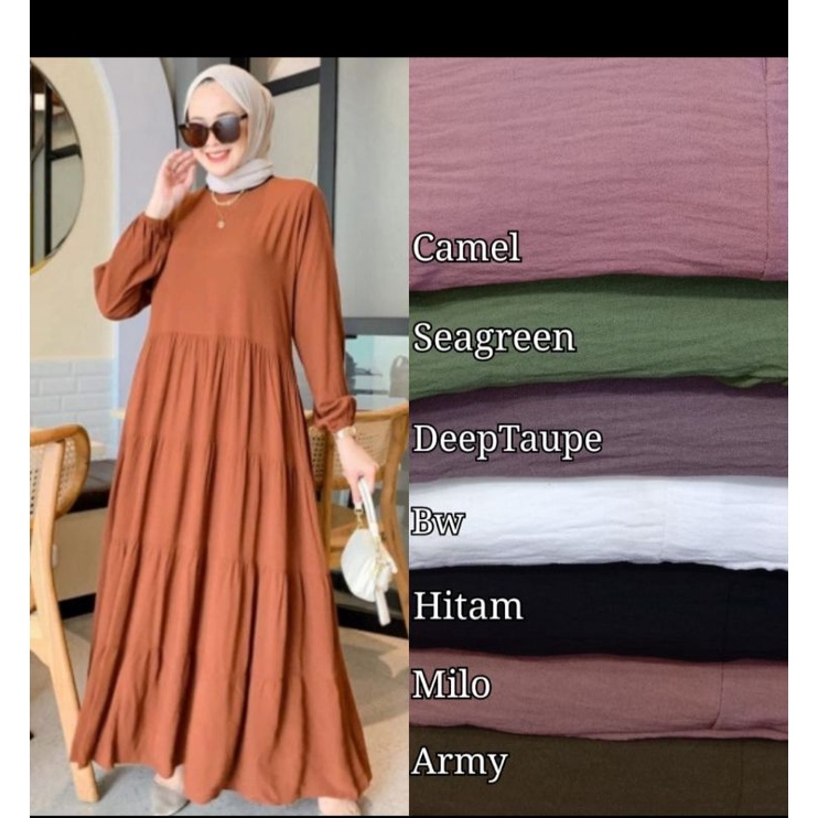 dress midi /crinkle midi dress crinkle/gamis crinkle