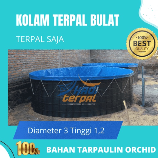 Diameter 3 - Diameter 5 Tinggi 1,2 TERPAL SAJA MERK ORCHID kolam terpal bulat