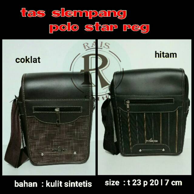 Tas slempang pria kulit sintetis polo star reg keren