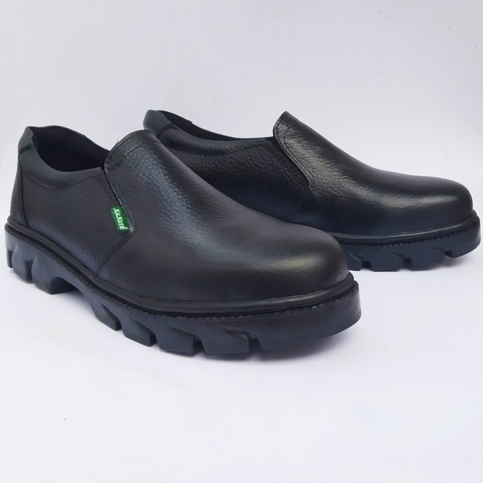 Sepatu Safety Kulit Sapi King Kickers Sepatu TNI PDH PDL POLRI KITCHEN POM OB BENGKEL Ujung Besi