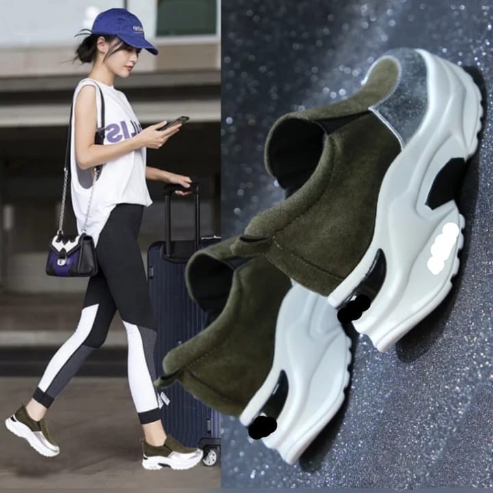 SEPATU FASHION WANITA SNEAKERS CASUAL LEATHER METALIC-2