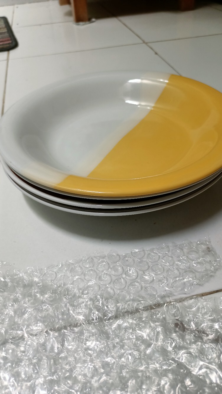 Piring Makan Omega Two Tone / 2 Warna Ukuran 9inch