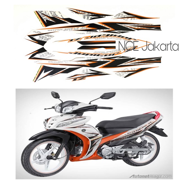 STIKER STRIPING JUPITER Z1 2013 PUTIH ORANGE