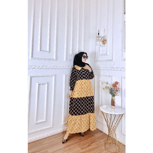 MIDI DRESS  TERBARU // MIDI DRESS KEKINIAN // MIDI DRESS RAYON PREMIUM | LEBAR DADA 110 CM