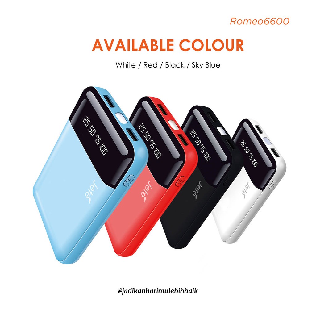 Powerbank 6600Mah Jete ROMEO Garansi 1Tahun