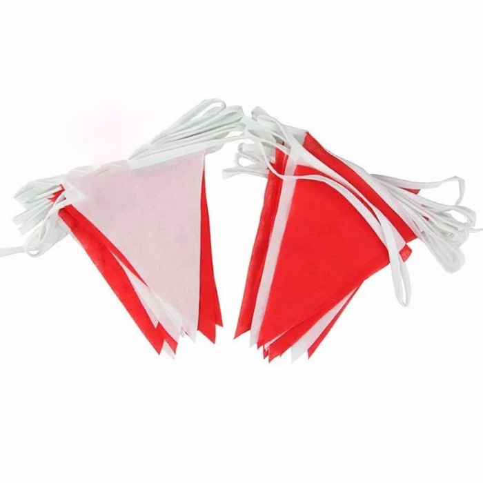 LJ-Bunting Flag Bendera Hias Festival HUT Segitiga Merah Putih