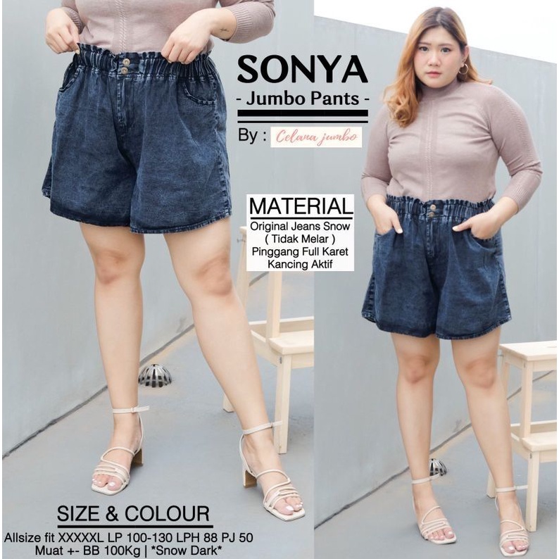 BOLLO JUMBO HOTPANTS / CELANA PENDEK WANITA JEANS BB 100KG