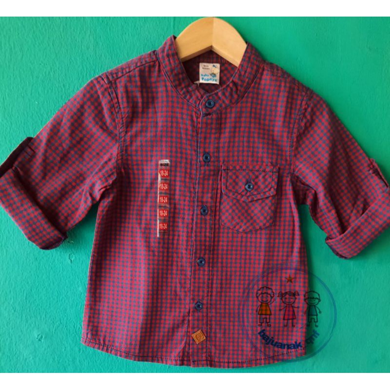 Kemeja Koko Anak Kemko Baby Popeye Kotak Ungu New Arrival