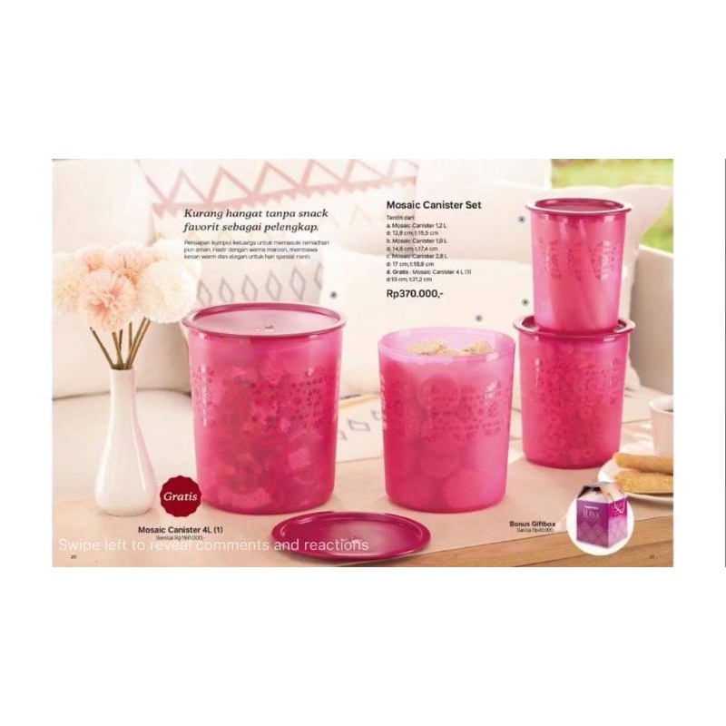 MOSAIC CANISTER set / raya mosaic canister set TUPPERWARE