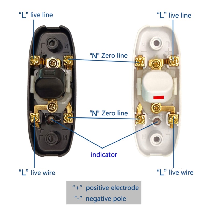 Zzz Saklar Lampu Meja 10A Dengan Kabel Indikator