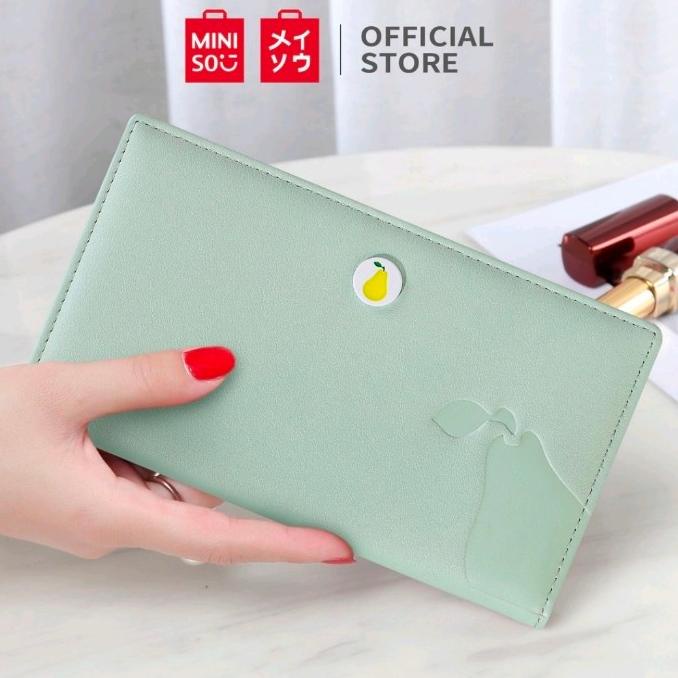 Miniso Dompet Wanita Fruit Drop Plastic Two Fold Long Wallet