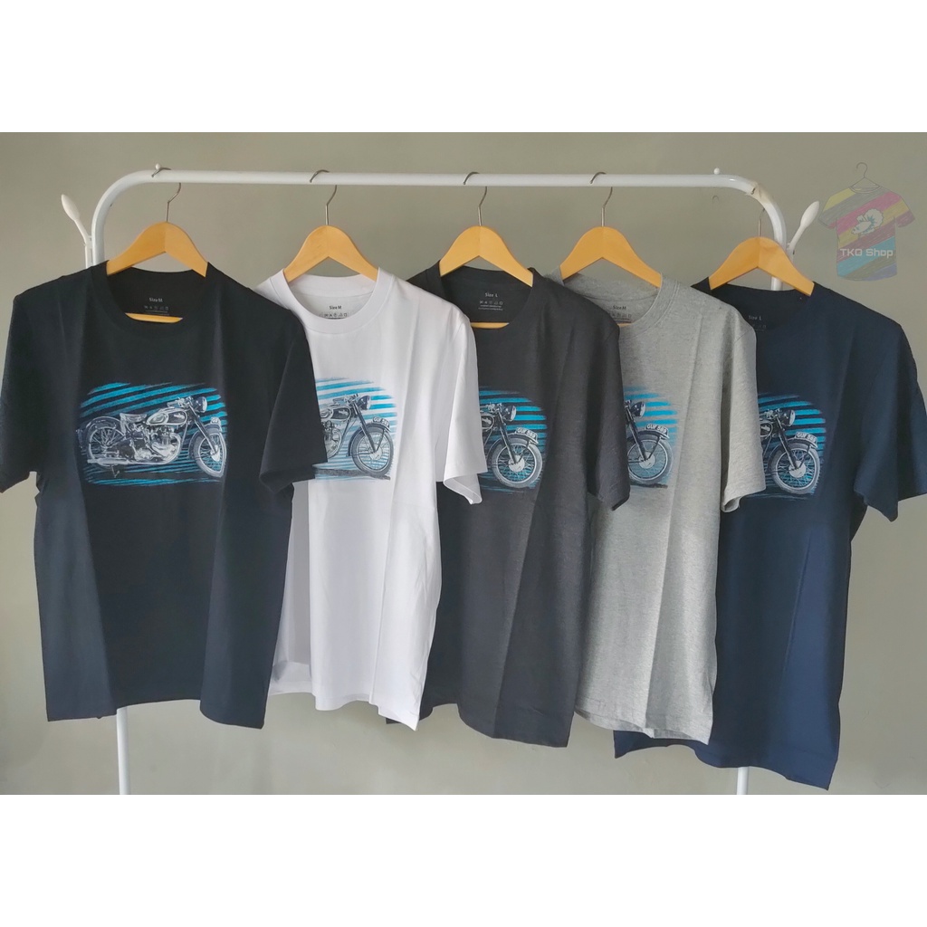 Kaos Distro Seamless Katun Combed Sablon Motor Triumph GUF 589