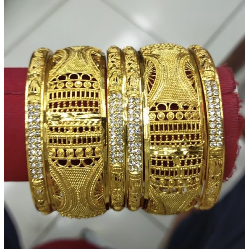 gelang dubai india gold emas imitasi motif baru nikah india mewah tidak luntur murah