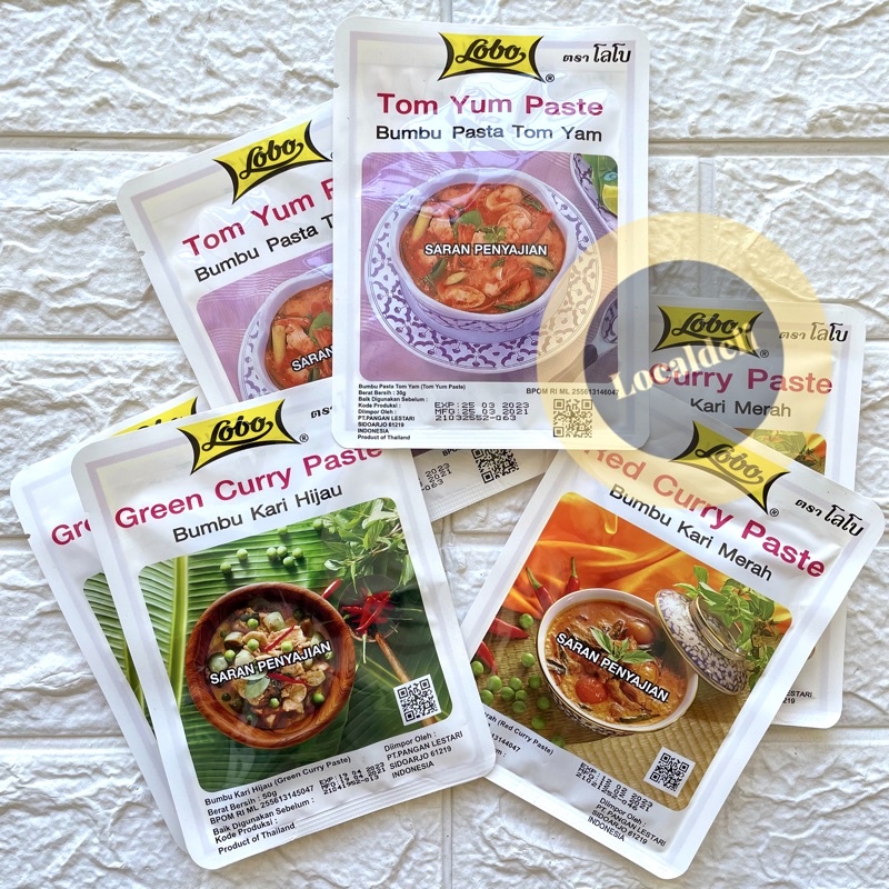 

LOBO TOMYUM PASTE / LOBO BUMBU TOMYUM TOMYAM / LOBO BUMBU KARI MERAH / LOBO BUMBU KARI HIJAU