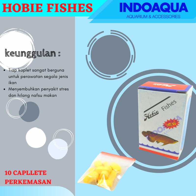 Obat Penambah Nafsu Makan Ikan HOBIE Isi 10 Tablet | Vitamin Ikan Arwana Lemas Kurang Nafsu Makan | 