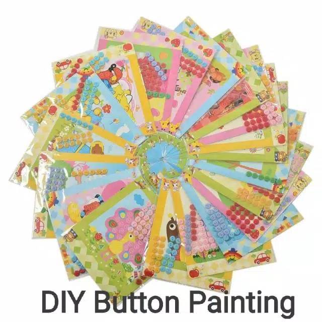 Mainan kancing tempel anak , DIY painting button