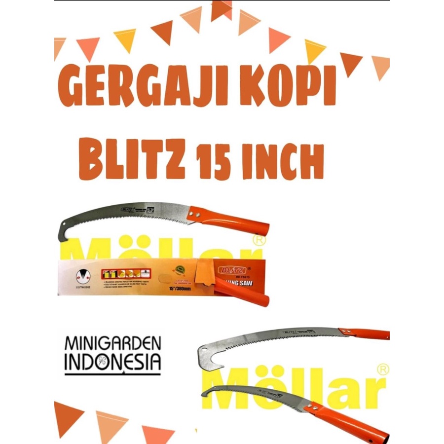 GERGAJI KOPI GAGANG PIPA 15 INCH BLITZ JS058 PRUNING SAW LENGKUNG