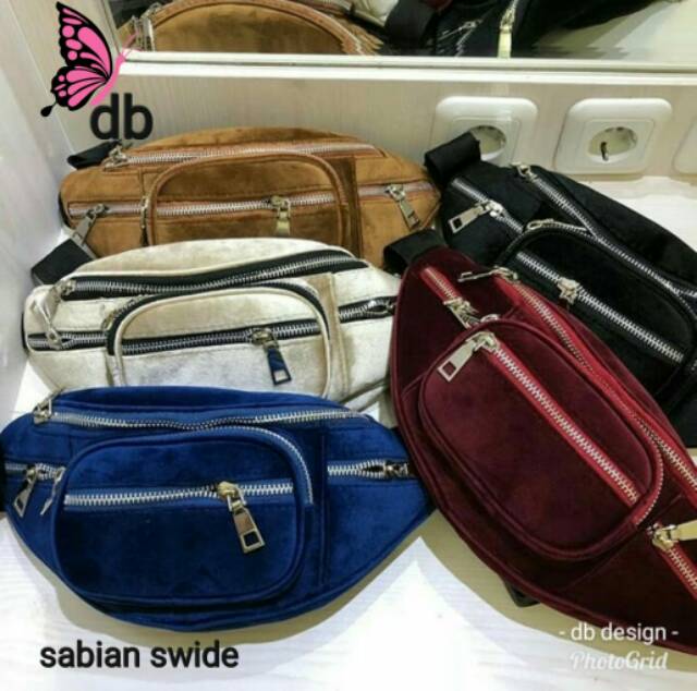 Waistbag sabyan sued tas selempang fashion wanita tas mewah harga murah tas lokal batam