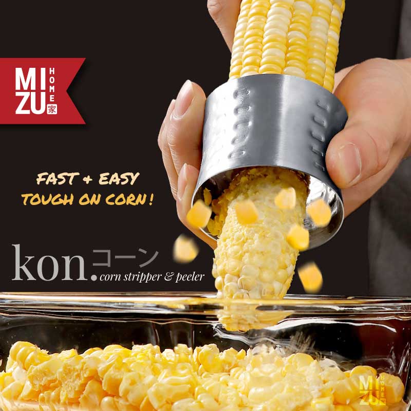 	 MIZU KON Corn Stripper & Peeler Parutan Jagung Stainless 304 Serutan Jagung Stenlis Pemipil Jagung	