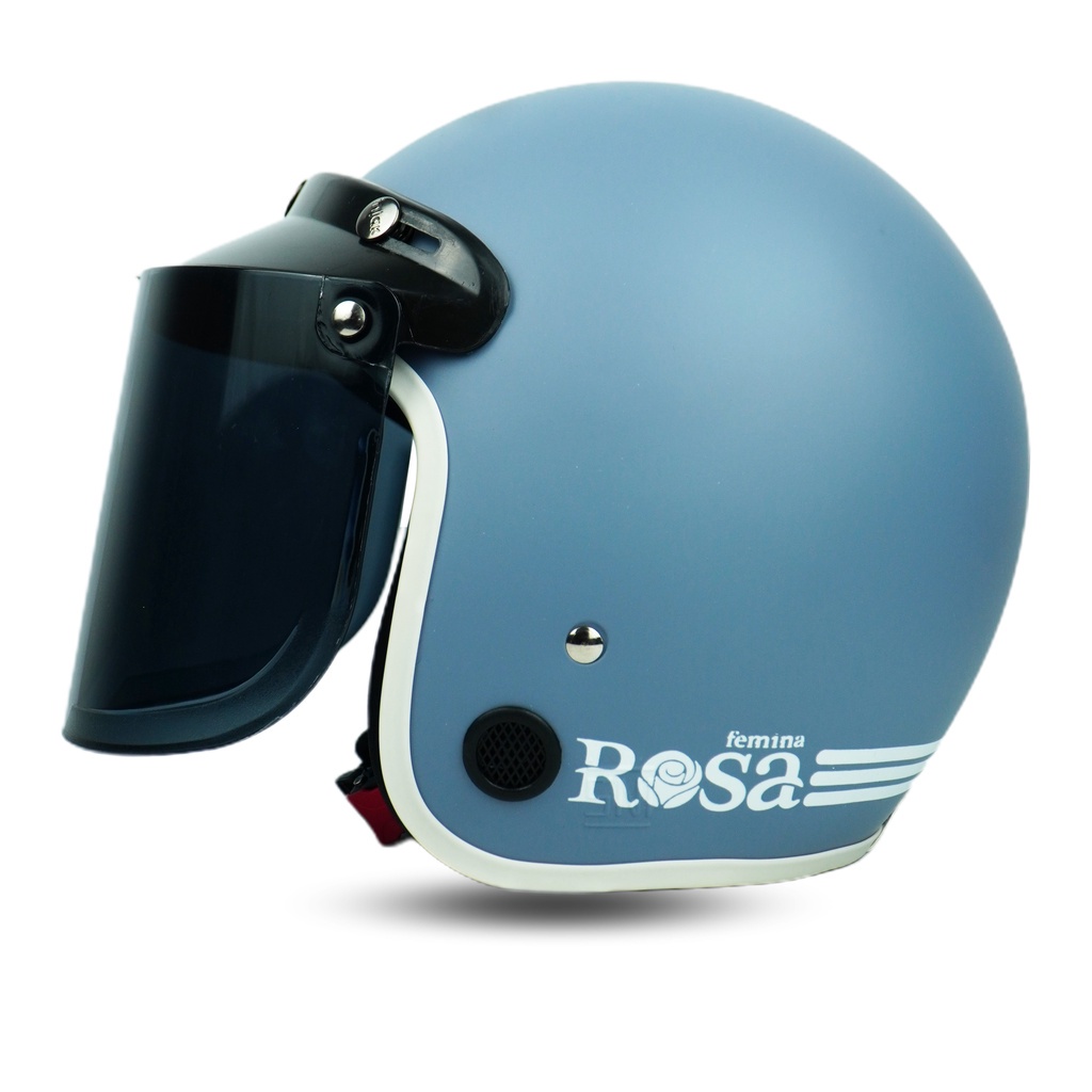 Helm Bogo Cantik Dewasa Pastel Cewek Cowok Polos Retro Motor SNI