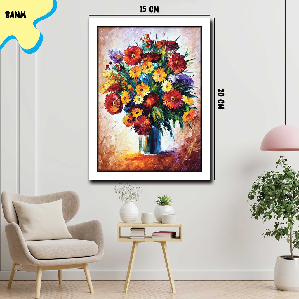 Pajangan Hiasan Dinding Lukisan Bunga Oil Painting Dekorasi Rumah Wall Decor  Poster Aesthetic