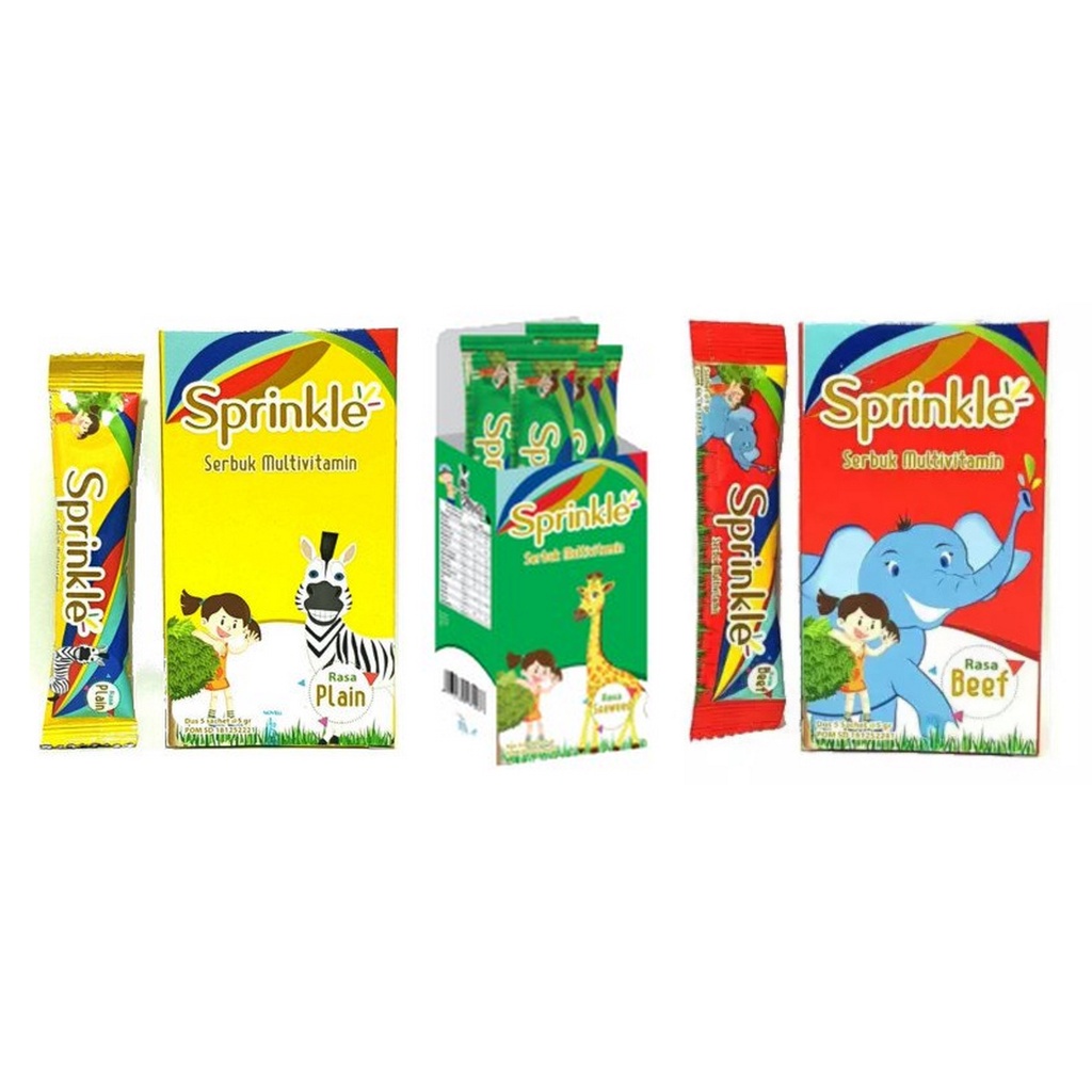 SPRINKLE SERBUK SACHET 5 GR - Multivitamin Anak 3 Rasa Seaweed Plain Beef