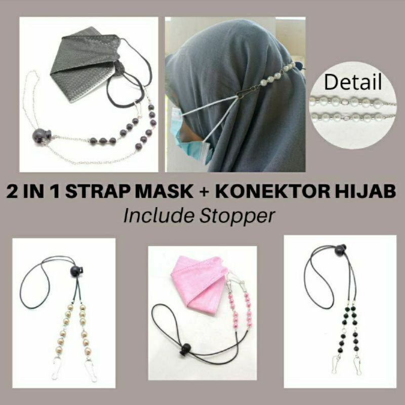 Strap Masker 2in1 Konektor Headloop Tali Masker Kalung Masker Aksesoris Masker