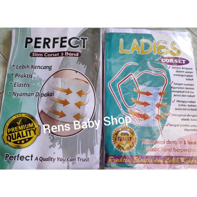 PERFECT XL LADIES JELITA Gurita korset sabuk ibu melahirkan 3 ban / kretek / karet premium ukuran jumbo besar